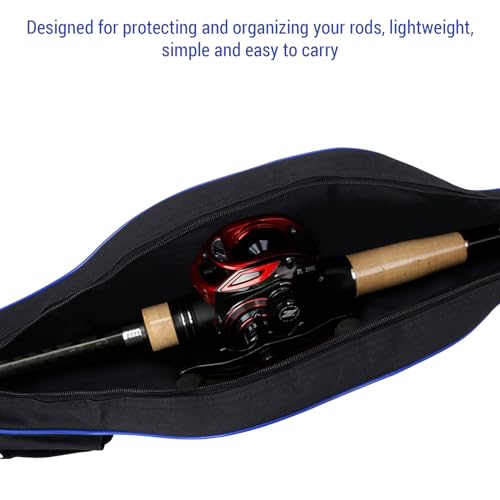 Lixada Fishing Rod Bag Hard Shell Bottom 51.2''/130cm Fishing Rod Travel Case Waterproof Fishing Tackle Storage Bag Fishing Pole Protective Pouch