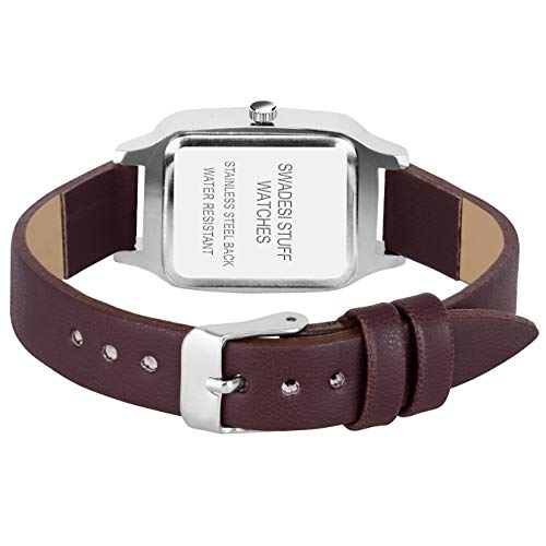 SWADESI-STUFF-Analog-Silver-Dial-Leather-Strap-Watch-for-Women-Girls