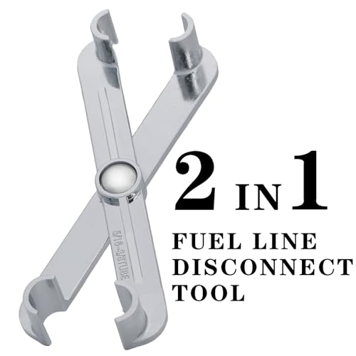 Image of Upgrade metal Fuel Line Disconnect Scissor Tool Set for 3 /8 Inch and 5 /16Inch,Fuel Filter Removal Tool Fittings Use on Fuel,Heater, and A /C Line Service Compatible with GM, Ford,Mazda