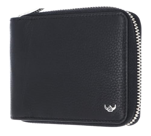 Porte-monnaie en cuir noir Golden Head Capri, l'élégance de la maroquinerie