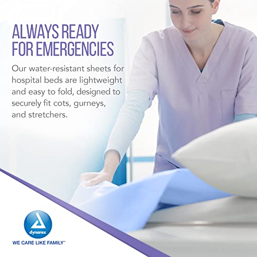 Image of Dynarex Disposable Bed Sheets - Medical Cot Sheets & Covers for Mattress, Stretcher, Gurney - Waterproof Protectors - Breathable Non-Woven Fabric - Flat Sheet, 40x85 - 50 Count