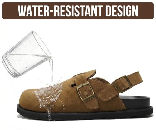 Image of 100% Genuine Leather Slip-on Footbed Clogs for Women - Fall Shoes for Women