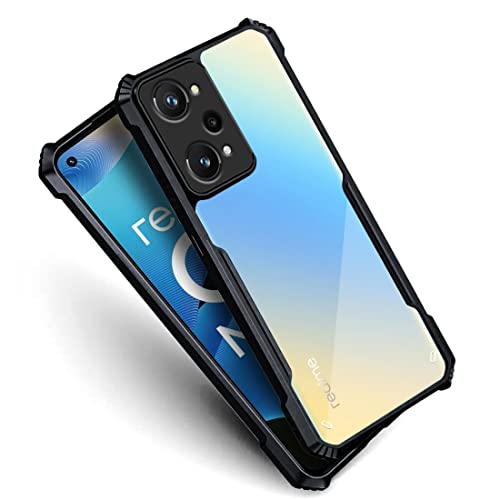 Fashionury TPU+Plastic Realme Gt Neo 2 5G Back Cover Case [Rugged Armor Shockproof Crystal Clear | 360 Degree Protection Transparent Back Case Cover for Realme Gt Neo 2 5G -Black Bumper