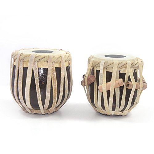 India Meets India Handmade Miniature Musical Instrument Set - Clarinet 8.5" and Tabla Drum 4" [Mango Wood - Brown & Yellow] - Decorative Tabla Set - Best Gift Made by Awarded Indian Artisan - Thumbnail 5