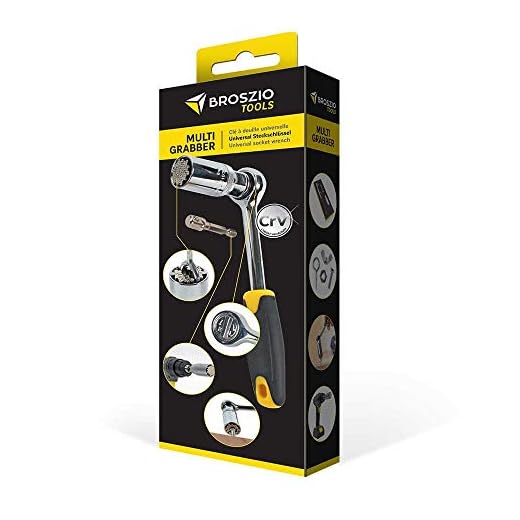 Universalschlüssel Multi Grabber | Universal Steckschlüssel für Schrauben, Muttern und Haken aller Art | Stecknuss mit Feder Gelagerten Stahlstiften