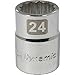 Dynamic Tools D022124 3/4" Drive 12 Point Metric Socket with 24mm Standard Length, Chrome Finish