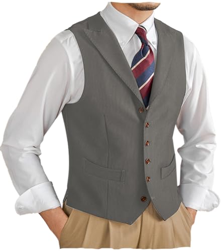 Men's Suit Vests Casual Formal Dress Vest Business Slim Fit Waistcoat for Suits Tuxedo