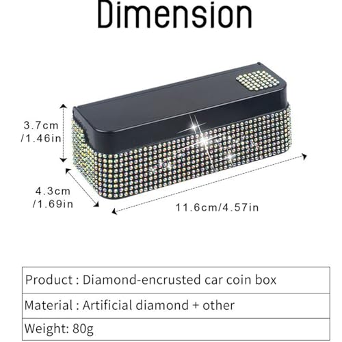 Porta Monedas para Auto con Cristales Brillantes miniatura 6