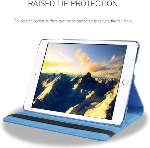 Image of Mcart 360 Degree Rotating Leather Smart Case Cover Stand for iPad mini 2, Mini 3 (7.9 Inch) A1432, A1454, A1455, A1489, A1601, A1490, A1491, A1599, A1600 (Sea Blue)