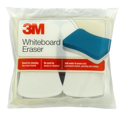 3M Whiteboard Eraser for Whiteboards, 2-Pack, White/Blue (581-WBE)