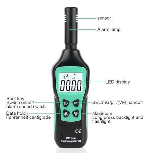 Medidor EMF Digital con LCD para Hogar y Oficina miniatura 6