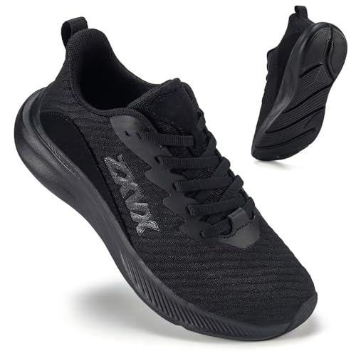 ZXVX Womens Walking Shoes Cushion - Running Tennis Shoes Non Slip, Breathable Lightweight Fashion Sneakers for Gym Workout Athletic Cross Training Black FR 37