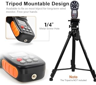 BTMETER Digital Anemometer Handheld - BTMETER BT-100 Wind Speed Meter Gauge, Accurately Measure Wind Temperature Speed CFM with MAX/MIN/AVG, Backlight LCD for Shooting, HVAC, Drone Flying