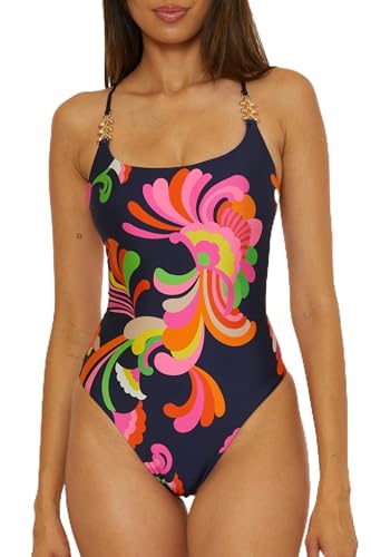 Trina Turk Women's Poolside One Piece Swimsuit, Floral Print, Adjustable, Bathing Suits