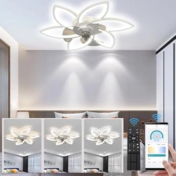 30'' Ventilador de Teto Inverter Controle Remoto,Ventilador Lustre WiFi Ventilador de Teto Embutido -Bivolt (36W)