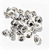 Metal Candle Cups with Round Flat Base - Use with Menorah Candelabra - Prevents from Wax Dripping - Candle Holders Perfect for Lamp or Candle Making Projects - Silver, 6/16' Opening (45 Pieces)