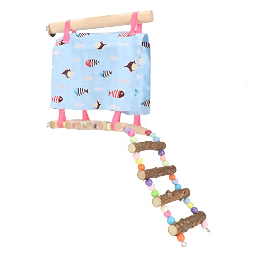 Dam Skerisi Tienda Hamaca para Mascotas con Escalera, Nido Colgante para pequeñas Mascotas como Loros, hámsters y Osos Dorados, Juguete de Ejercicio para Escalar Colorido con diseño Abierto y
