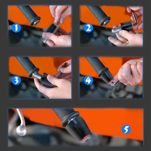 Bouchons d'extremite de poignee XTZ125 de precision pour 22mm - 6