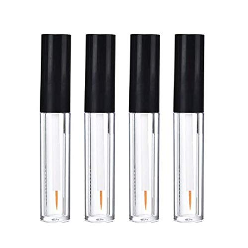 4 tubos vacíos de plástico transparente de 0.2 fl oz para delineador de ojos, extensión de pestañas, contenedor de almacenamiento