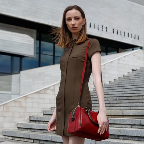 Time Resistance Leather Handbag - Full-Grain Leather Purse for Women - Top Handle Bag - Tote Bag2