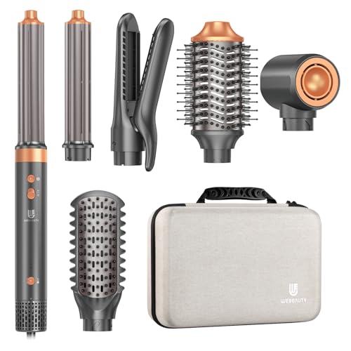Hair Dryer Brush Air Styler: Dual Voltage 7 in 1 Ionic Multi Styling Tools with Hot Air...