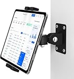TeQable iPad Wall Mount, Tablet Wall Mount Holder - 360° Rotating Bracket, 180° Horizontal/Vertical Tilt Arm, Compatible with 4.7'-12.9' Devices Including iPad Pro, Mini, Air - Ideal for Home, Office