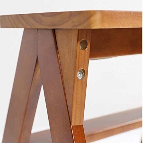 Taburete banco alto de madera maciza con estructura de silla creativa portátil 5