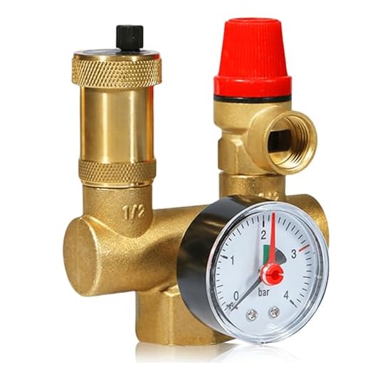 Grupo de seguridad DN25, regulador de baja presión con manómetro, válvula de seguridad de latón a prueba de fugas para grupo de seguridad, grupo de seguridad con aislamiento para sistema de