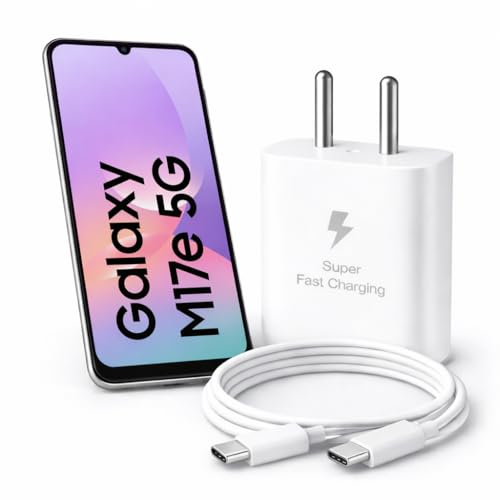 Image of 25W Charger for Samsung Galaxy M17e with Type-C to C Cable | Super Fast Charging PD Adapter for Galaxy S26 /S25 Ultra, S24 FE, M36 /A36 /A16, M15 /M17 /M55 5G, F17 /F70e /Z Fold & S /A /M /F /Z Series Phones