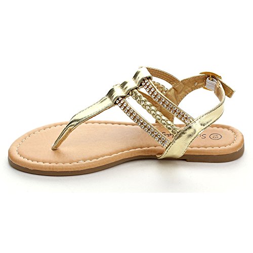 Sierra-1 Kids Girl Classic Rhinestone T-Strap Buckled Slingback Sandal4