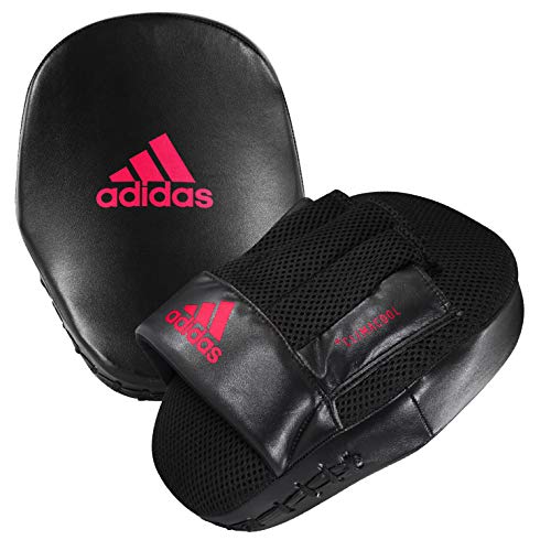 adidas Speed Coach Mitts, Boxpratzen, schwarz/rot, Einheitsgröße (24x19x4 cm)