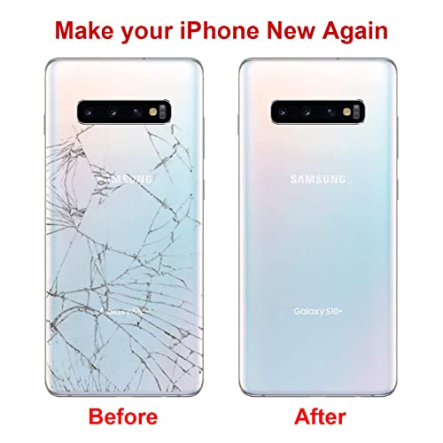 Perzework Rear Back Glass Replacement for Samsung Galaxy S10+ Plus 6.4 inches with Reparing Toolkit and Pre-Installed Adhesive (Prism White) by Perzework - Used condition - Image 4