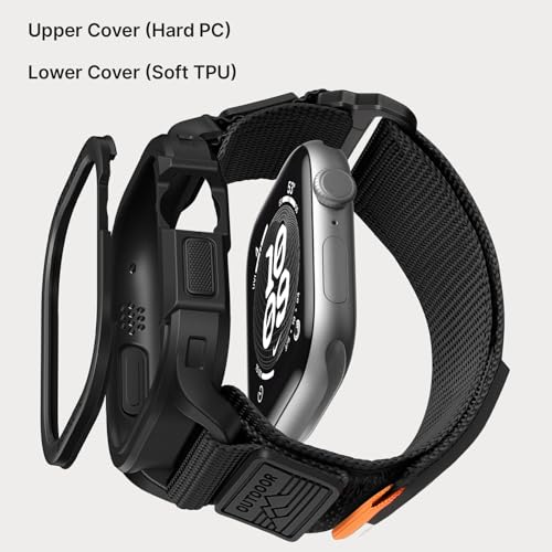 Image of Bandletic Rugged Case with Band Compatible with Apple Watch 49mm(Ultra 3 /2 /1),46mm(Series 11 /10), 45mm(Seriess 9 /8 /7),44mm(SE3 /SE2 /SE /6 /5 /4), Protective Cover Sport Accessories for iWatch Men