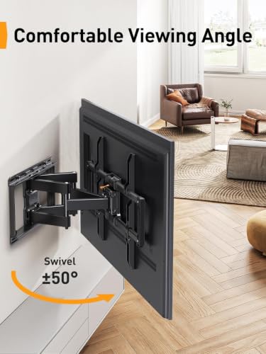 Image of Perlegear UL Listed Full Motion TV Wall Mount for 42-90 inch TVs up to 132lbs