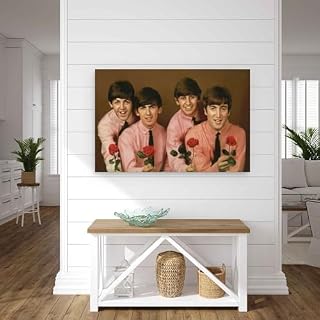 LUISAS Poster vintage des Beatles – Peinture sur toile – Impression d’art moderne pour chambre à coucher – 40 x 60 cm - Les Beatles, Paul McCartney, John Lennon, RIngo Starr, George Harrison LUISAS Poster vintage des Beatles - Peinture sur toile - Impression d'art moderne pour chambre à coucher - 40 x 60 cm – Image 4