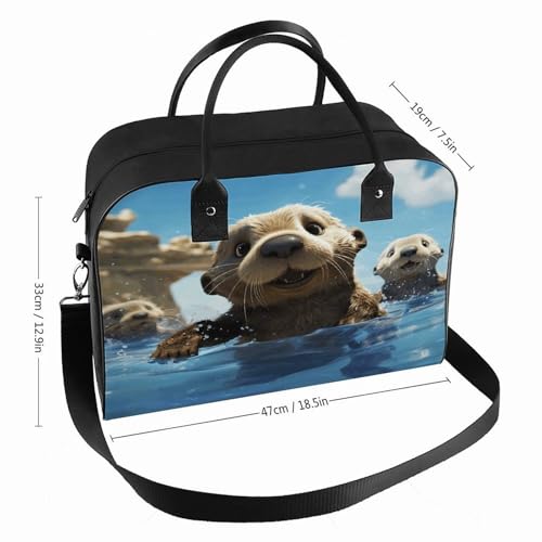 Maletín con estampado de nutria para laptop ligero miniatura 2