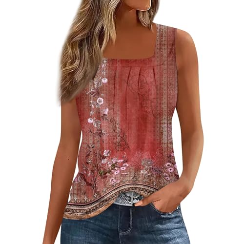Spring Summer Plus Size Dressy Tank Tops for Women 2025 Womens Workout Floral Boho Beach Sleeveless Shirts Blouses