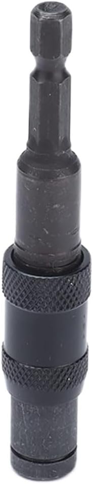 JZS Impact Tough Quick Release Bit Holder, Carbon Steel Self Locking Screwdriver Extension Rod 6.35mm Hex Shank 90mmLength, Pneumatic Socket Post,Black