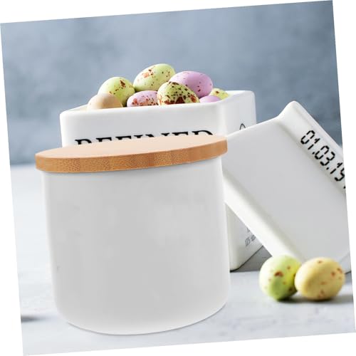 Canister cerámico para té con tapa y sello hermético miniatura 6