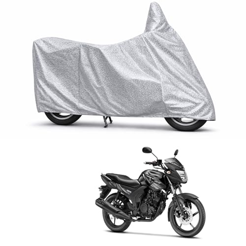 Image of 100% Waterproof Two Wheeler Body Cover Multi Layered Fabric Designed for Yamaha SZ-RRV | Belt Buckle Lock | Silver Mag