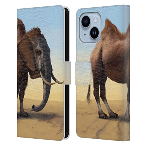 Étui portefeuille iPhone 14 Plus Vincent HIE cuir Camelelphant protection