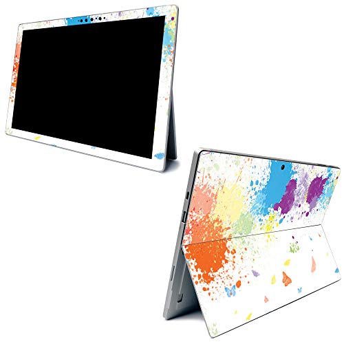 Image of MightySkins Carbon Fiber Skin for Microsoft Surface Pro 7 - Splash of Color | Textured Carbon Fiber Finish | Easy to Apply, Remove, and Change Styles | Made in The USA