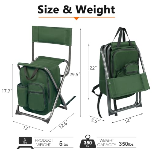 Portal Charles Silla Plegable con Respaldo Verde miniatura 3