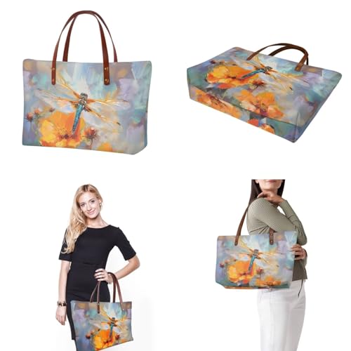 Image of 2PCS Tote Bag for Women Top Handle Purse with Wallet, Hobo Bag Tote Shoulder Bag with PU Cosmetic Bag