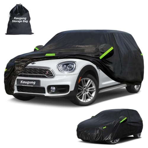 Image of Kaugung Car Cover Custom Fit for Mini Countryman (2010-2026), 7 Layers Waterproof All Weather for Automobiles Full Exterior Cover Rain Sun Snow Protector with Door Zipper. Black