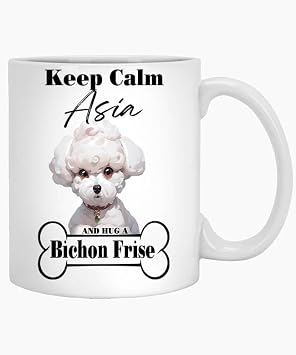 Custom Namebichon Frise Dog Coffee Mug Keep Calm Name Asia 11oz White Mug and Hug Abichon Frise Custom Namebichon Frise Dog Coffee Mug 11 Oz White Ceramic Coffee Mug 203296