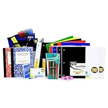 Secondary School Essentials Bundle | 1 Box - 51 Pieces per Box | School Supply Boxes - Back to School Essentials Includes Folders, Notebooks, 1" Binder, Mechanical Pencils, Index Cards, Highlighters, Pens