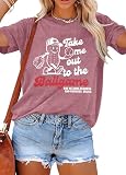 ALLTB Baseball Shirts Women Funny Baseball Mom Shirt Ballgame Graphic Tshirt Game Day Fan Tee Casual Short Sleeve Top Rose Pink