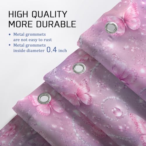 Rideau de douche extra large papillon romantique 274x183 lavable - 8