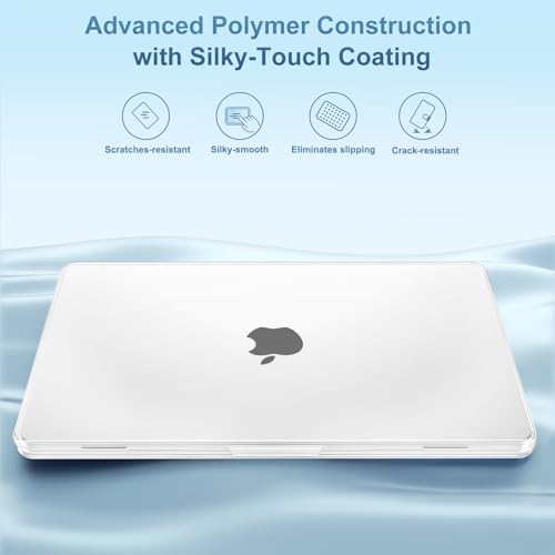 Image of MOSISO Compatible with MacBook Air 13 inch Case M5 2026 M4 2025 M3 M2 2024-2022 A3449 A3240 A3113 A2681,Hard Shell&Keyboard Cover&Screen Film&Pouch for MacBook Air 13.6 inch Case, Frost